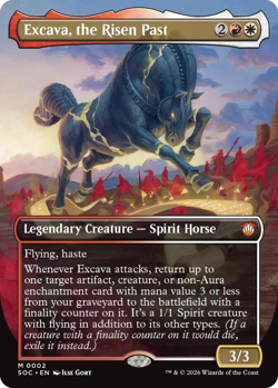 MTG 1x Excava, the Risen Past BORDERLESS FOIL (M/NM) Com. Secrets of Strixhaven - Image 1