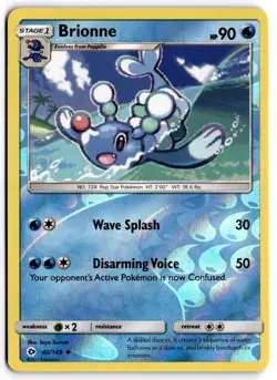 Pokemon TCG Brionne 40/149 Sun & Moon Base Set Reverse Holo - Image 1