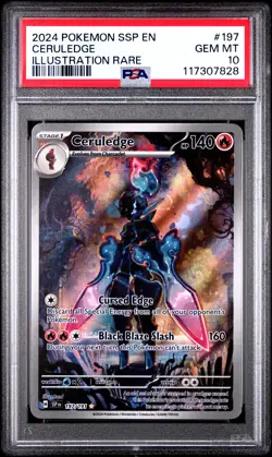 2024 POKEMON SSP EN-SURGING SPARKS ILLUSTRATION RARE #197 CERULEDGE PSA 10 - Image 1