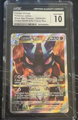 Lucario Vstar SWSH291 Crown Zenith Elite Trainer Box Pokemon CGC 10 Gem Mint - Image 1