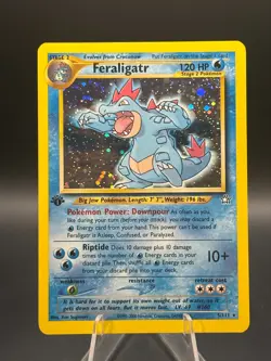 Feraligatr Holo Rare 5/111 Neo Genesis 1st Edition NM English Pokemon Card - Image 1
