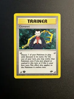 GIOVANNI Pokemon Card - 1st Edition - Gym Challenge - 18/132 - HOLO - LP / NM - Image 1