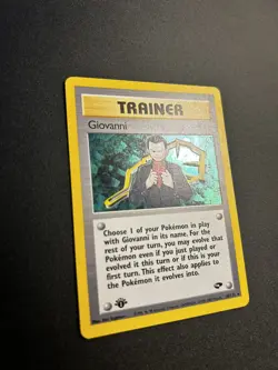 GIOVANNI Pokemon Card - 1st Edition - Gym Challenge - 18/132 - HOLO - LP / NM - Image 2