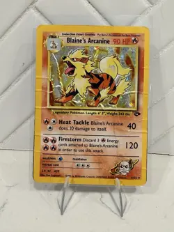 Pokemon TCG Blaine's Arcanine 🔥 Gym Challenge Holo Unlimited Damaged - Image 1