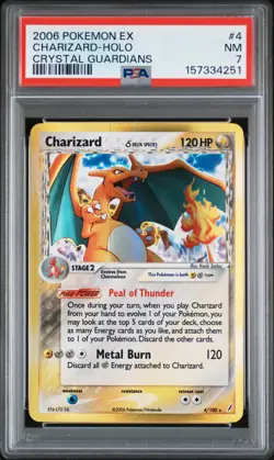 2006 POKEMON EX CRYSTAL GUARDIANS #4 CHARIZARD-HOLO PSA 7 - Image 1