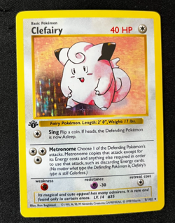 1999 Pokemon Base Set 1st Edition Clefairy Holo Rare 5/102 LP+ - Image 1