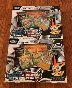 Pokemon Black Bolt & White Flare Victini Illustration Collection Box - Lot of 2 - Image 1