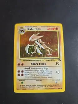 Kabutops 9/62 Holo Rare Fossil WOTC Vintage Pokemon TCG - Image 1