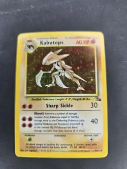 Kabutops 9/62 Holo Rare Fossil WOTC Vintage Pokemon TCG - Image 2