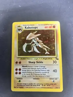Kabutops 9/62 Holo Rare Fossil WOTC Vintage Pokemon TCG - Image 4