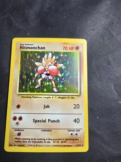 Hitmonchan 007/102 Base Set Holo Rare - Vintage Pokemon Card Clean - Image 3