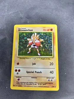 Hitmonchan 007/102 Base Set Holo Rare - Vintage Pokemon Card Clean - Image 4