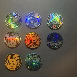 Pokemon TCG Pikachu Flip Coins Lot of 8 Metal Holofoil Multicolor CCG - Image 1
