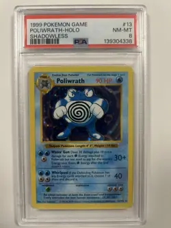 1999 Pokemon Poliwrath Shadowless Holofoil Vintage Rare Holo PSA 8 #13 Nm-Mt - Image 1