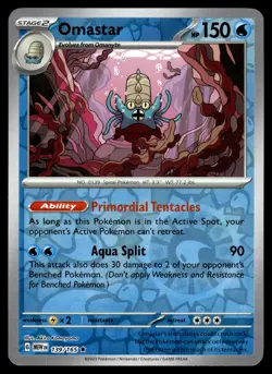 OMASTAR [FOIL] - 139/165 - POKEMON 151 MEW-EN REVERSE ENGLISH - NM - Image 1