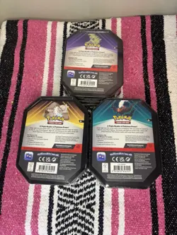 Pokemon TCG Triple Whammy Tin Set Tyranitar Slaking Darkrai 2024 3 Tins Sealed - Image 2