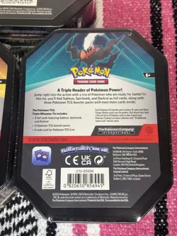 Pokemon TCG Triple Whammy Tin Set Tyranitar Slaking Darkrai 2024 3 Tins Sealed - Image 3