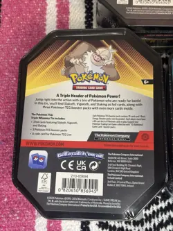 Pokemon TCG Triple Whammy Tin Set Tyranitar Slaking Darkrai 2024 3 Tins Sealed - Image 4