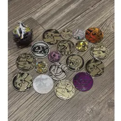 Pokemon TCG Plastic Flip Coins Lot of 21 w/Arceus Figure - Image 1