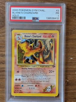 Pokemon Gym Challenge PSA 1 Blaine's Charizard Holo #2 WOTC - FRESH SLAB - Image 1