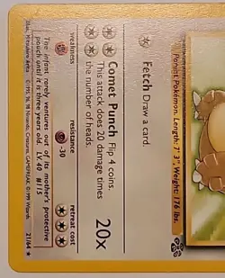 Pokemon TCG Kangaskhan 21/64 Jungle Regular - Image 5