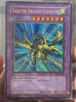 Konami Gaia the Dragon Champion LOB-125 Secret Rare Holo Unlimited 2600/2100 - Image 1