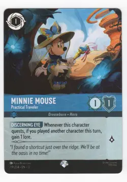 Disney Lorcana Wilds Unknown MINNIE MOUSE Practical Traveler Epic Foil #219/204 - Image 1