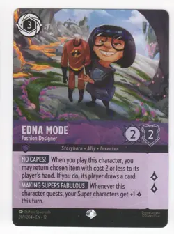 Disney Lorcana Wilds Unknown EDNA MODE Fashion Designer Epic Foil #209/204 - Image 1