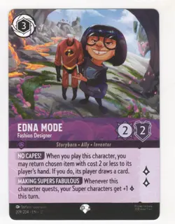 Disney Lorcana Wilds Unknown EDNA MODE Fashion Designer Epic Foil #209/204 - Image 3