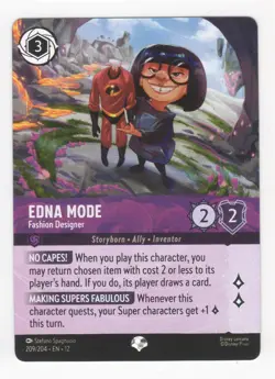 Disney Lorcana Wilds Unknown EDNA MODE Fashion Designer Epic Foil #209/204 - Image 5