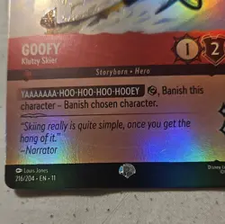 Disney Lorcana Goofy Klutzy Skier 216/204 The First Chapter Enchanted Foil - Image 2