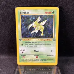 Scyther 10/64 Jungle 1st Edition Holo Rare Pokemon Trading Card Base Set - Image 1