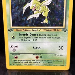 Scyther 10/64 Jungle 1st Edition Holo Rare Pokemon Trading Card Base Set - Image 2