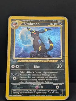 Umbreon 13/75 Neo Discovery Holo Ultra Rare Unlimited WOTC Pokemon TCG vintage - Image 3