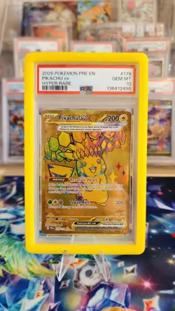Pokemon TCG Prismatic Evolutions Pikachu EX Gold Hyper Rare PSA 10 - Image 1