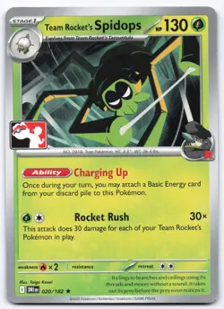 Pokemon TCG Team Rocket's Spidops 020/182 Destined Rivals Prize Pack Stamped NM - Image 1