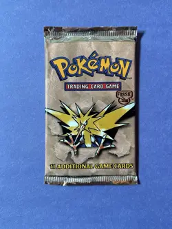 Pokemon Fossil Booster Pack - Zapdos Art - Sealed - Image 1