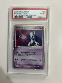 Pokemon TCG Mewtwo EX EX Ruby Sapphire 101/109 Holo PSA 4 Portuguese Edition - Image 1
