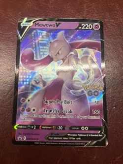 Mewtwo V SWSH223 Pokemon Go Stamped Black Star Promo Holo NM - Image 1