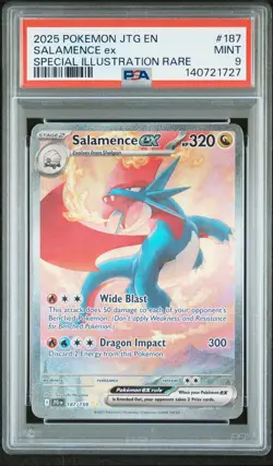2025 POKEMON JTG EN-JOURNEY TOGETHER #187 SALAMENCE EX PSA 9 - Image 1