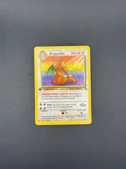 Pokemon TCG Fossil 1st Edition Dragonite 19/62 Rare Regular 100 HP English - Image 1