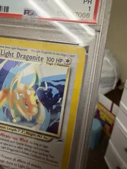 2002 Pokemon Neo Destiny Light Dragonite Holo 14/105 Holo Rare PSA 1 with Swirl! - Image 3