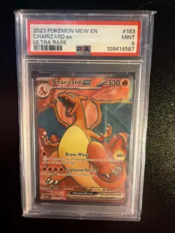 2023 POKEMON MEW EN-151 ULTRA RARE #183 CHARIZARD EX PSA 9 - Image 1