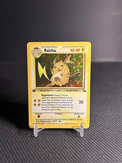 Pokemon TCG Raichu 14/62 1st Edition Fossil Holo MP+ - Image 1