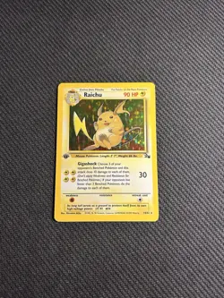 Pokemon TCG Raichu 14/62 1st Edition Fossil Holo MP+ - Image 3
