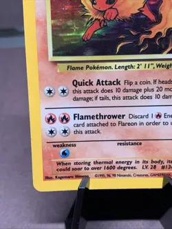 Pokemon TCG Flareon 3/64 Jungle Set Unlimited Holo Rare 1999 WOTC VTG - Image 5