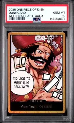 OP13 Carrying On His Will Don!! Gol.D.Roger Alternate Art Gold PSA 10 - Image 1