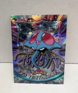 Pokemon #73 Tentacruel Card TEKNO Topps Chrome 2000 TV Animation RARE - Series 1 - Image 1
