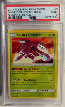 2017 Pokemon Sun & Moon Shining Legends #9 Shining Genesect Psa 9 - Image 1