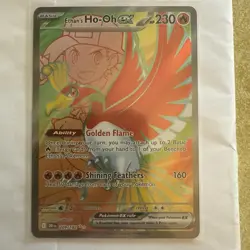 Pokemon TCG Ethan's Ho-Oh EX 209/182 Ultra Rare Full Art Destined Rivals - Image 3